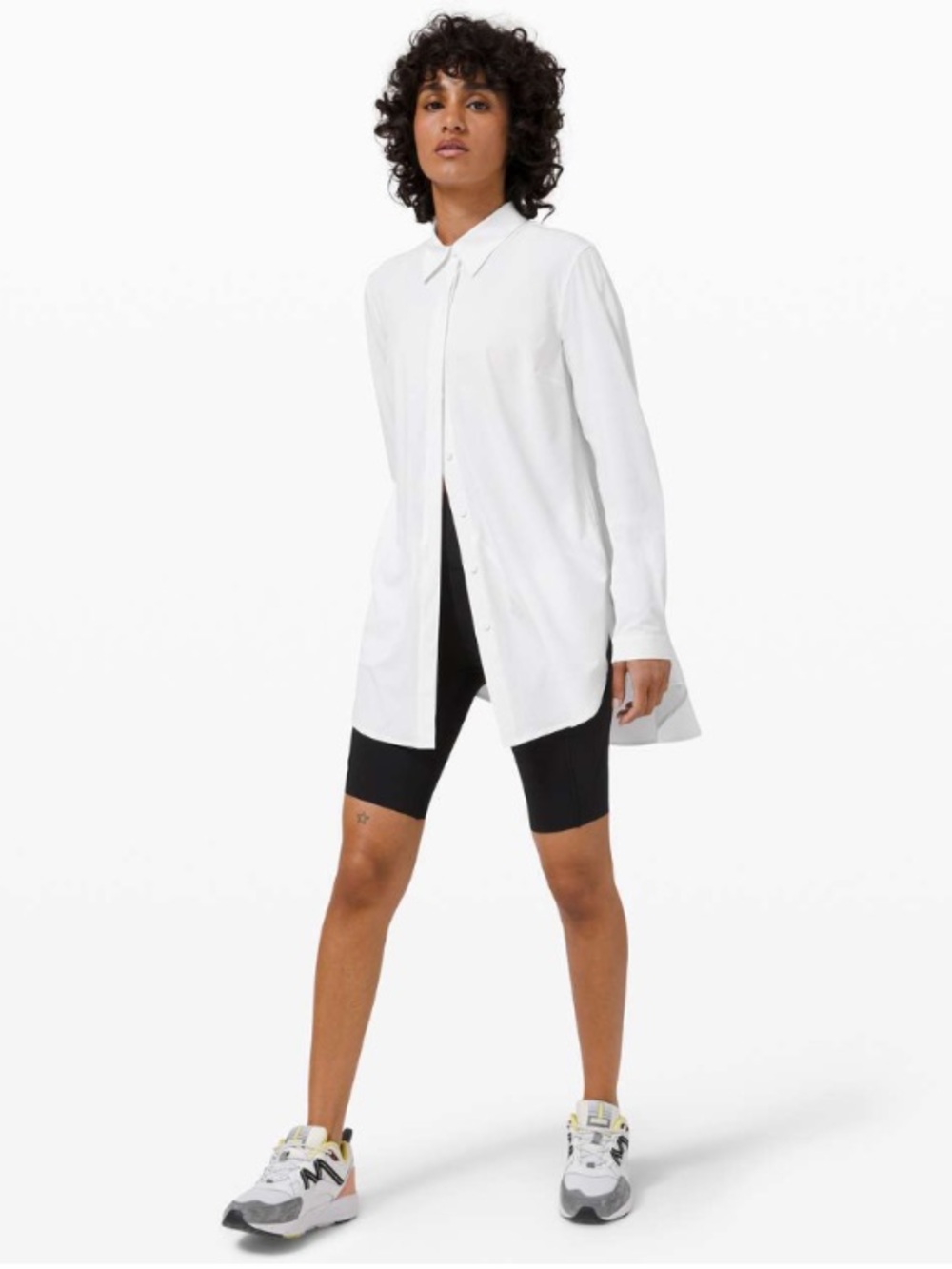 Lululemon In The Moment White Long Sleeve Button Down Shirt - Picture 2 of 9